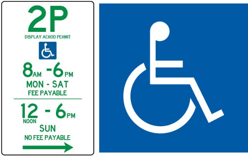 An ACROD parking sign and ACROD icon.