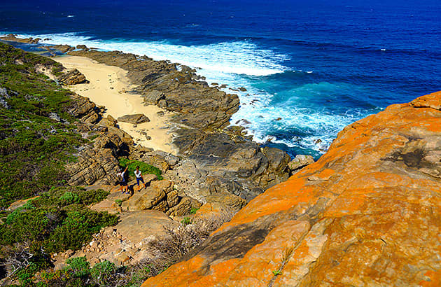 A view over cliffs ocean off the Margaret River coast