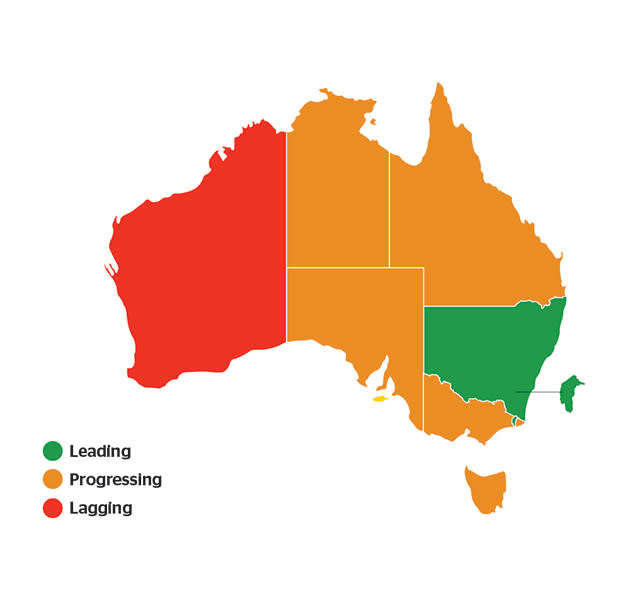 Map showing Australian EV uptake