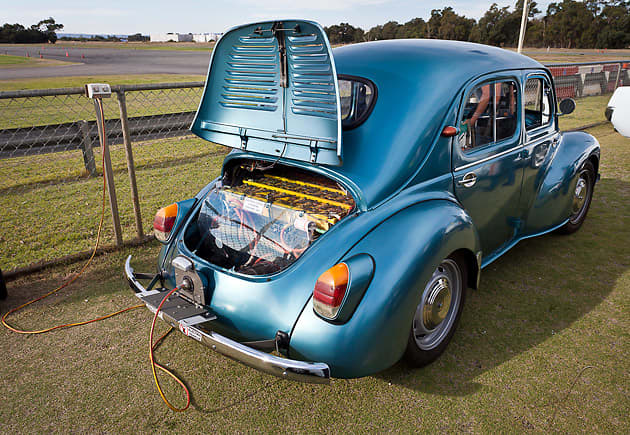 A 1960 Renault 4CV converted to an electric vehicle