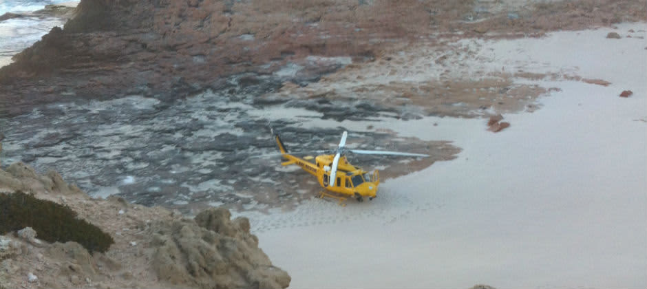 RAC Rescue Helicopter landing on Dirk Hartog Island