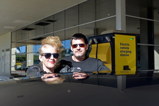 Rob and Robin Dean with their Tesla model S