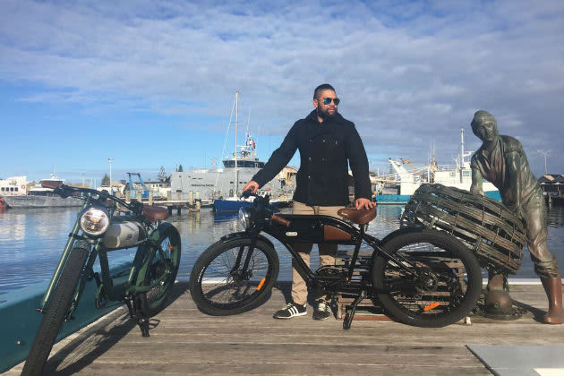 Conrad Lovett with the Greaser on a jetty