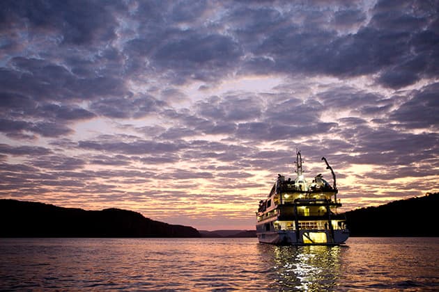 Cruise ship at dawn