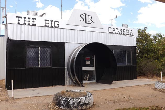 Shop in the shape of a camera