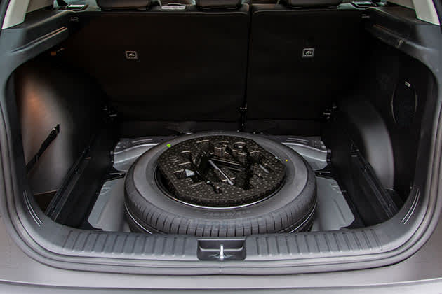Spare tyre in the boot of a car