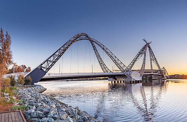 Matagarup bridge at sunset