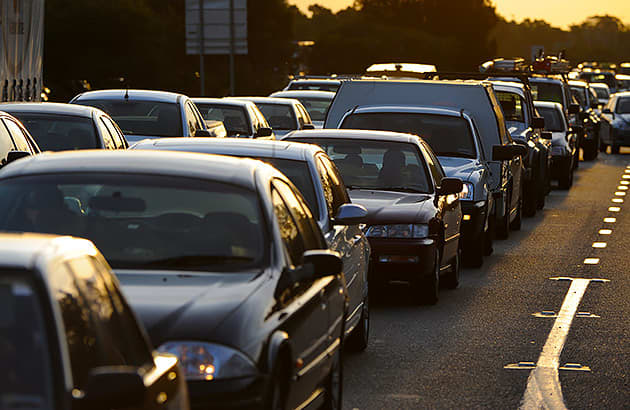 Traffic congestion on a major road