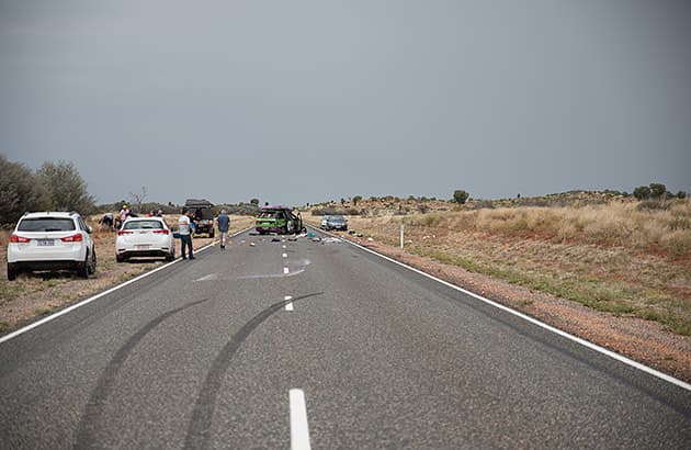 Crash on a country road