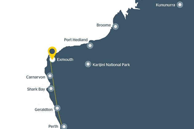 Image of a map of Exmouth