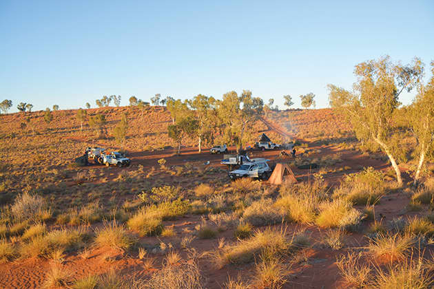 Four-wheel drives at a campground