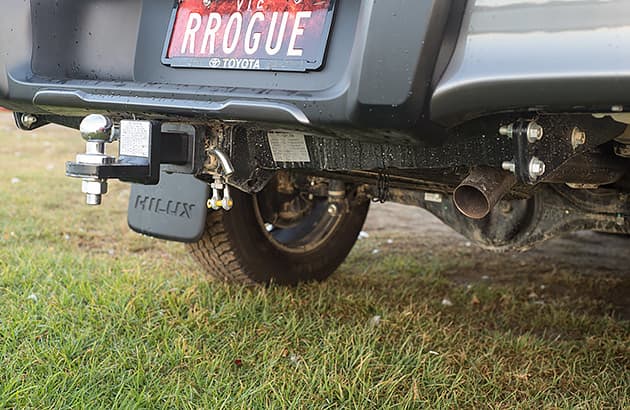 A tow bar on a car