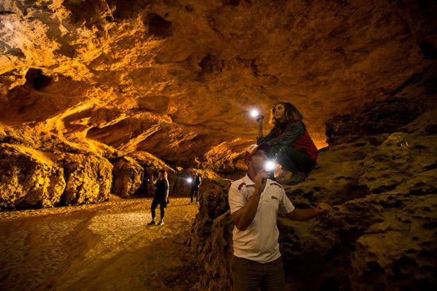 Inside a limestone cave