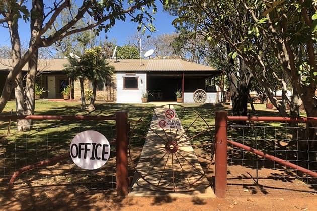 The front entry office gate to Mount Elizabeth Station