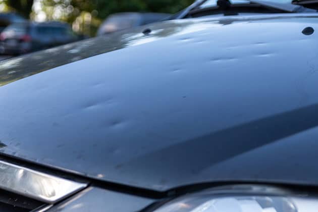 Dents on car bonnet