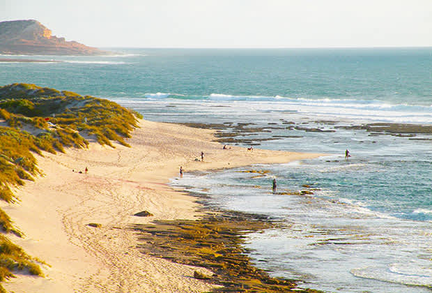 People fishing in ocean