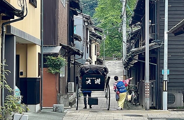 A street scene in Ozu, Japan