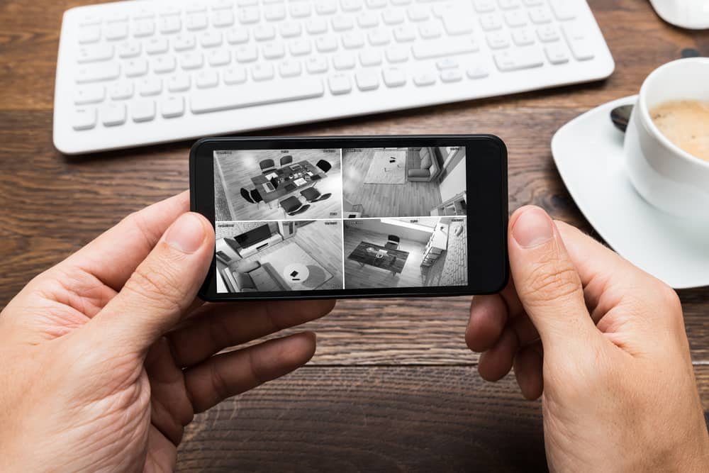 CCTV footage on a phone, through an App