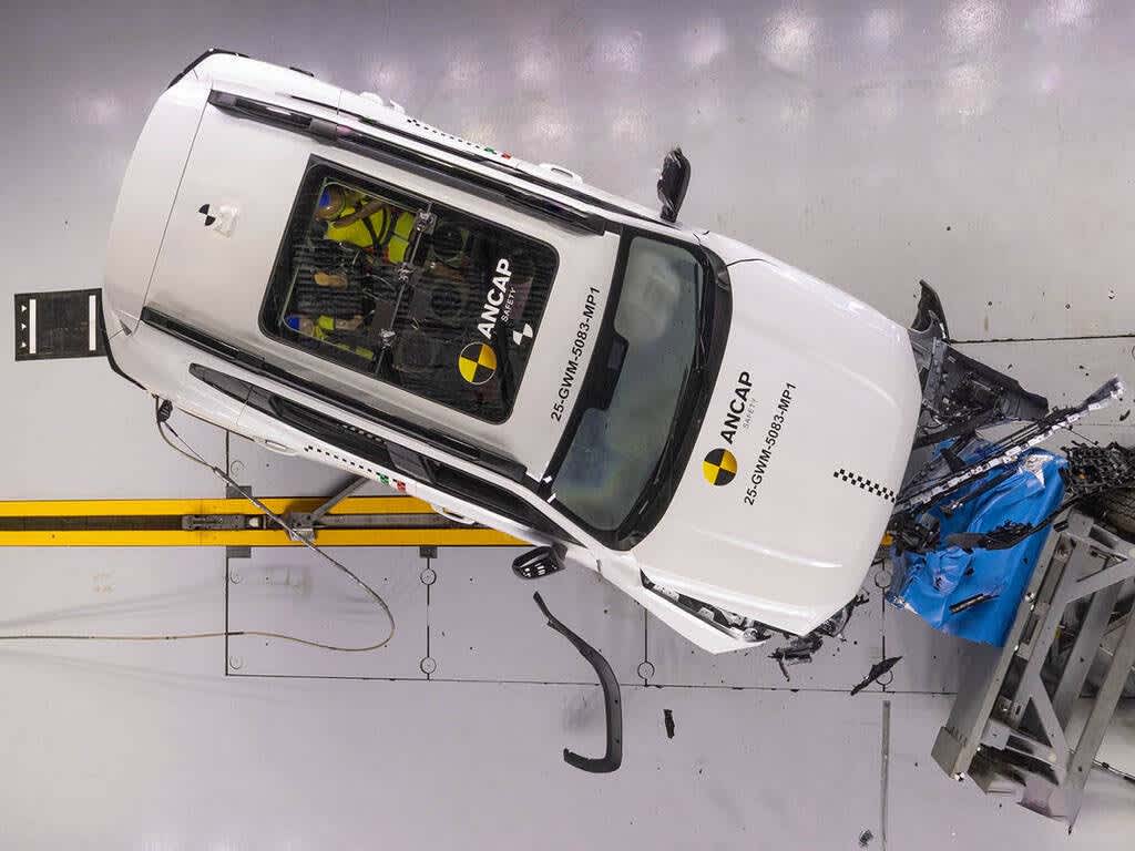 A view from above of an ANCAP crash test