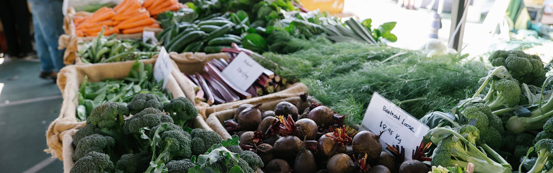 Trays of fruit and veg