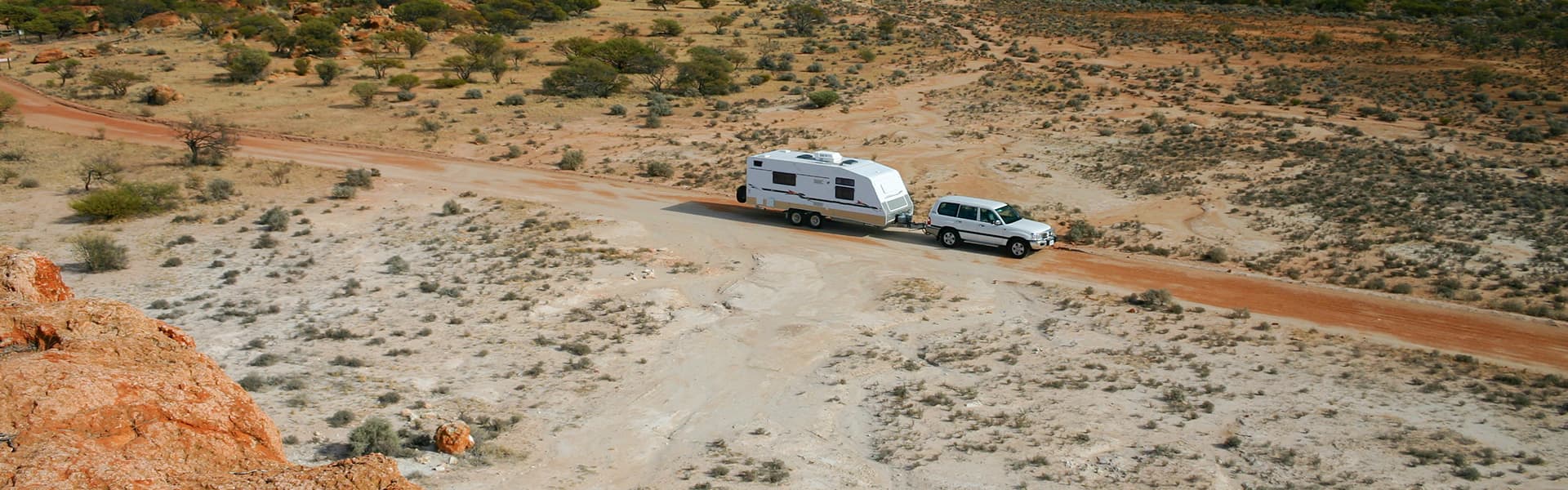 Image of a caravan on a country road