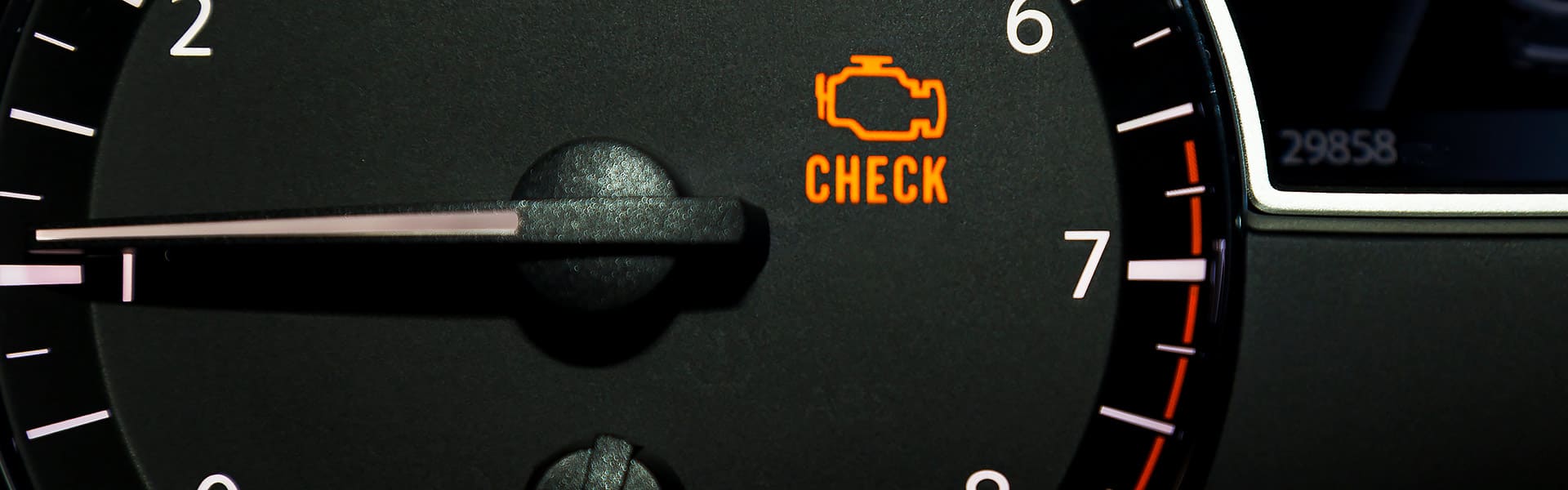 Check engine light on dashboard