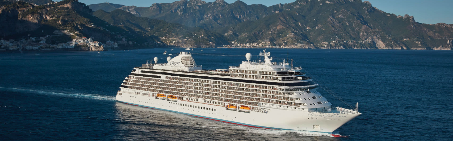 A cruise ship at sea