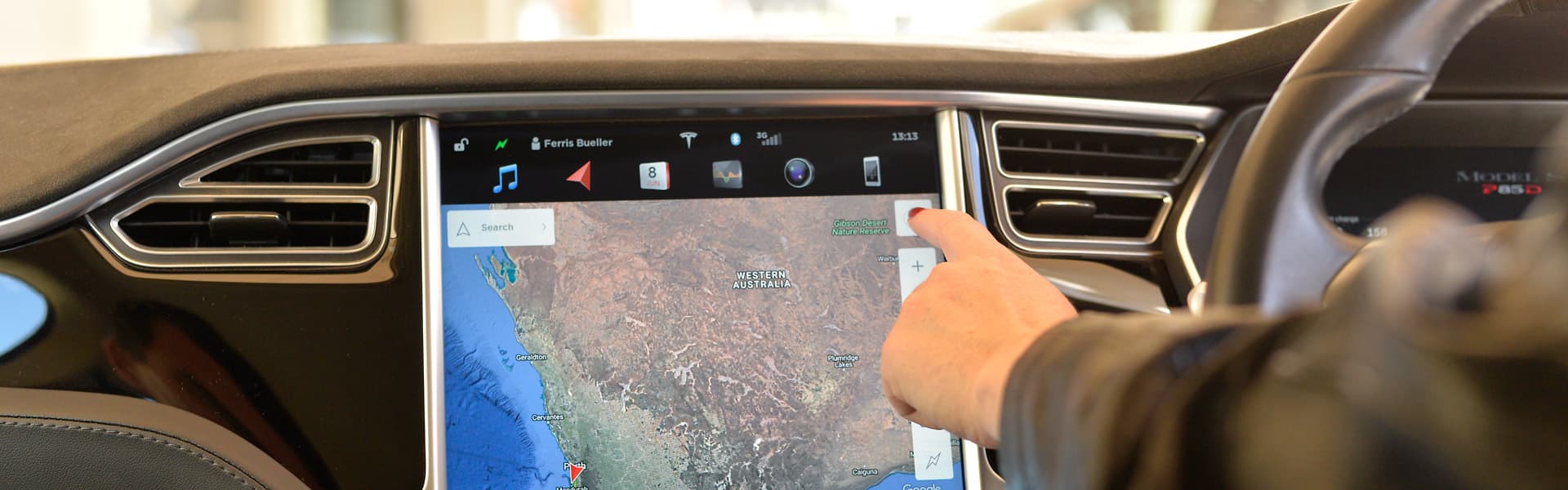 Robin Dean in the Tesla model s
