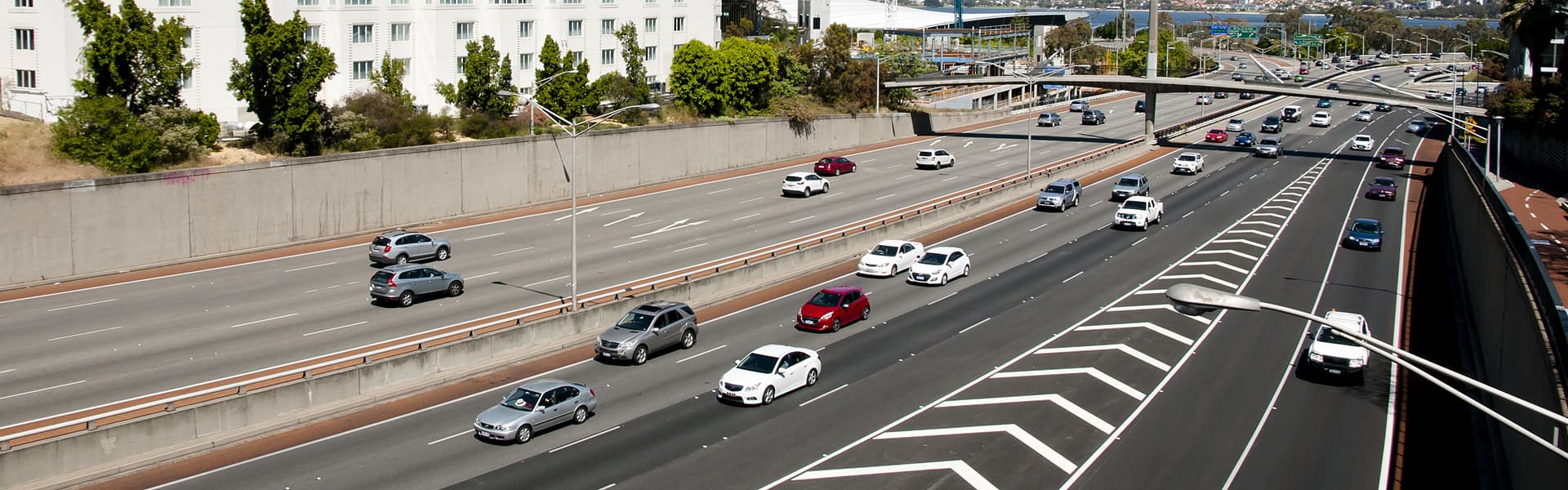 Perth freeways through the city