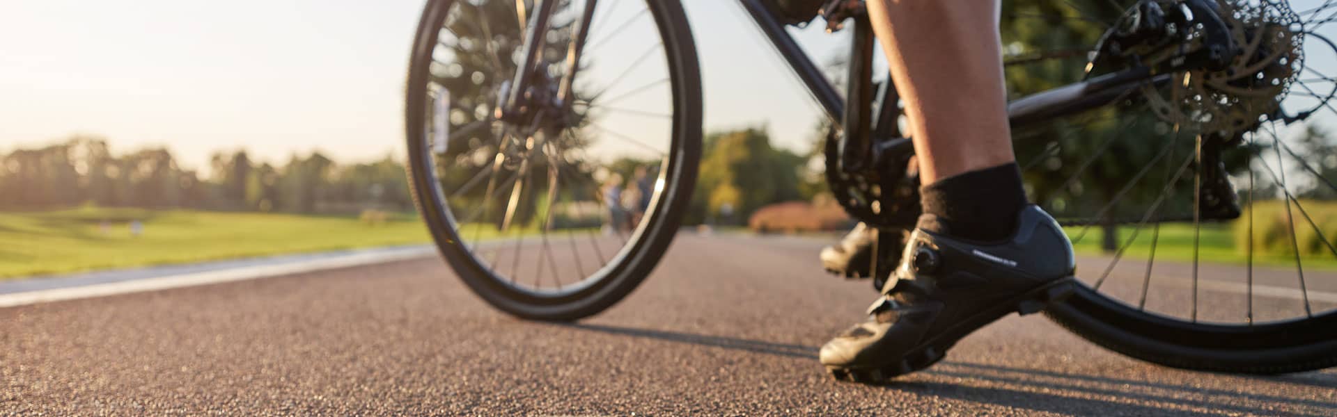 Cyclist on bike path