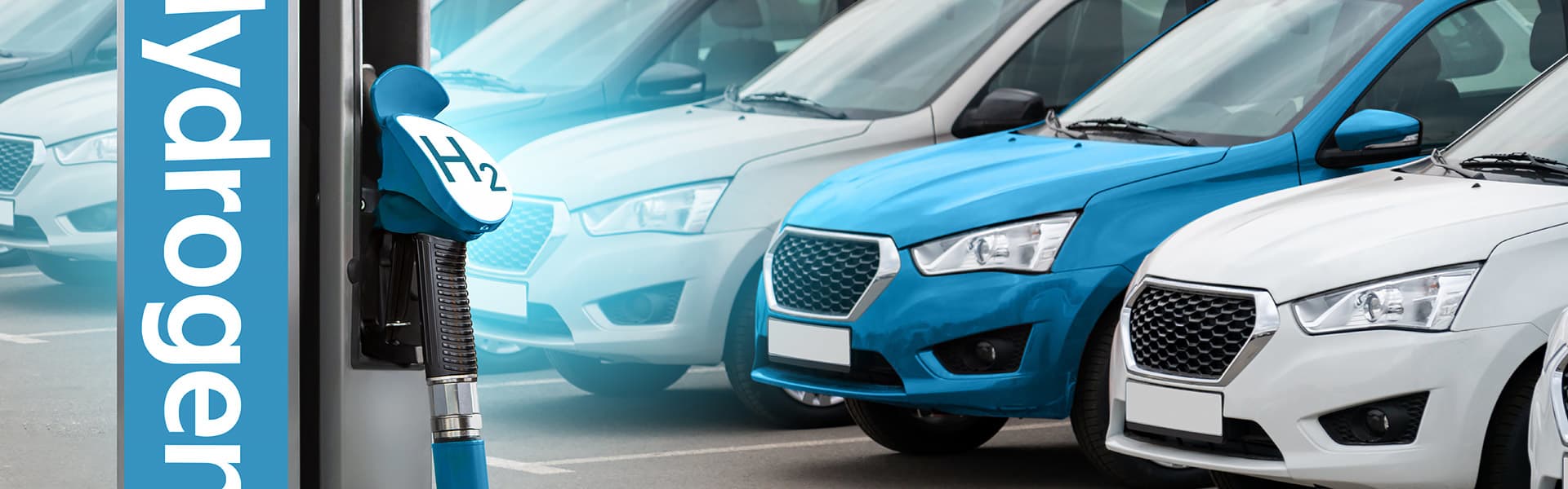 Hydrogen cars being refuelled