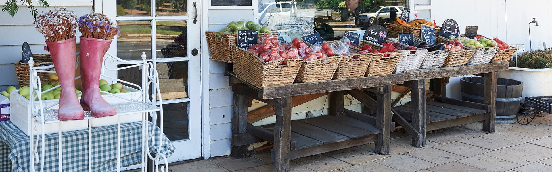 Exterior of a fruit shop