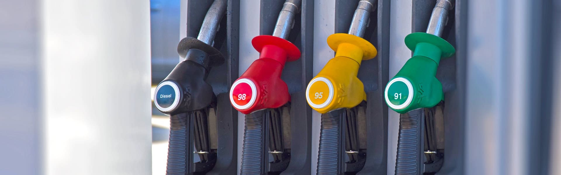 Petrol bowser pump handles