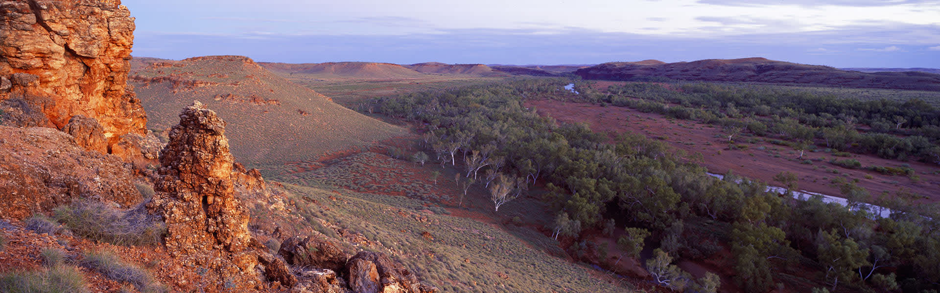 Carawine Gorge and the Oakover River, located east of Marble Bar
