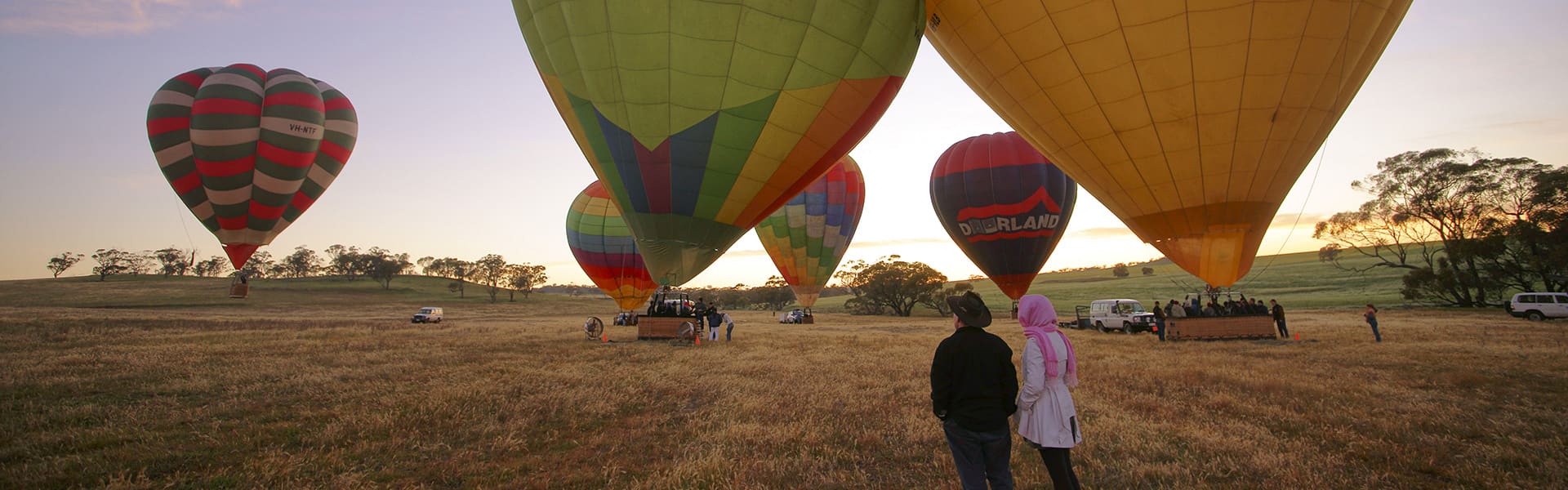 Group of hot air balloons