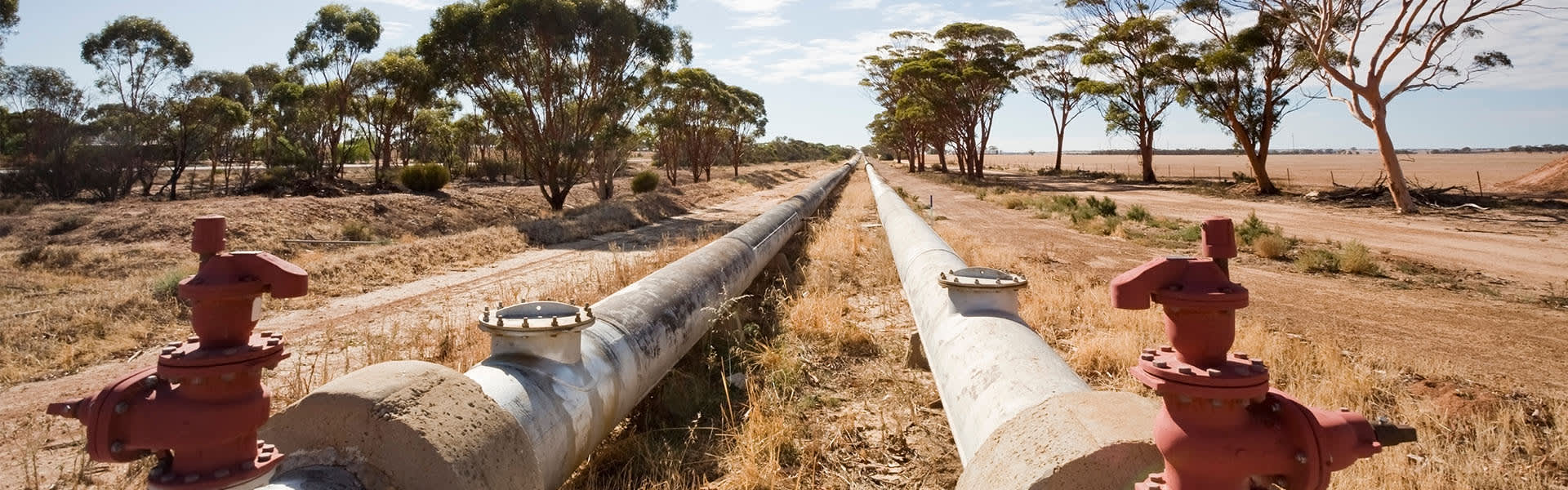 The Goldfields water pipeline in the sun