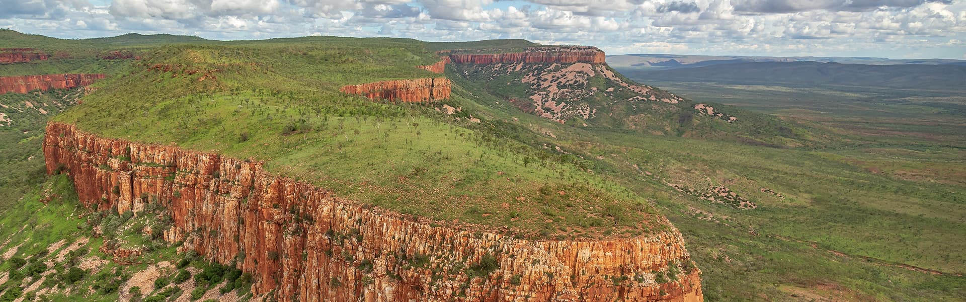Aerial view over a mountain