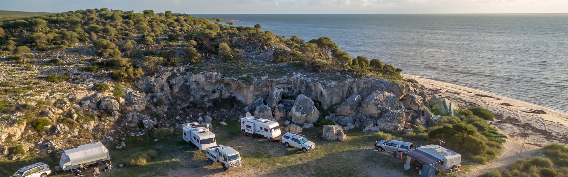 Image of caravans at foreshore