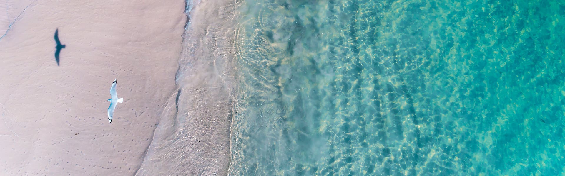 A beach in Cervantes shot by drone
