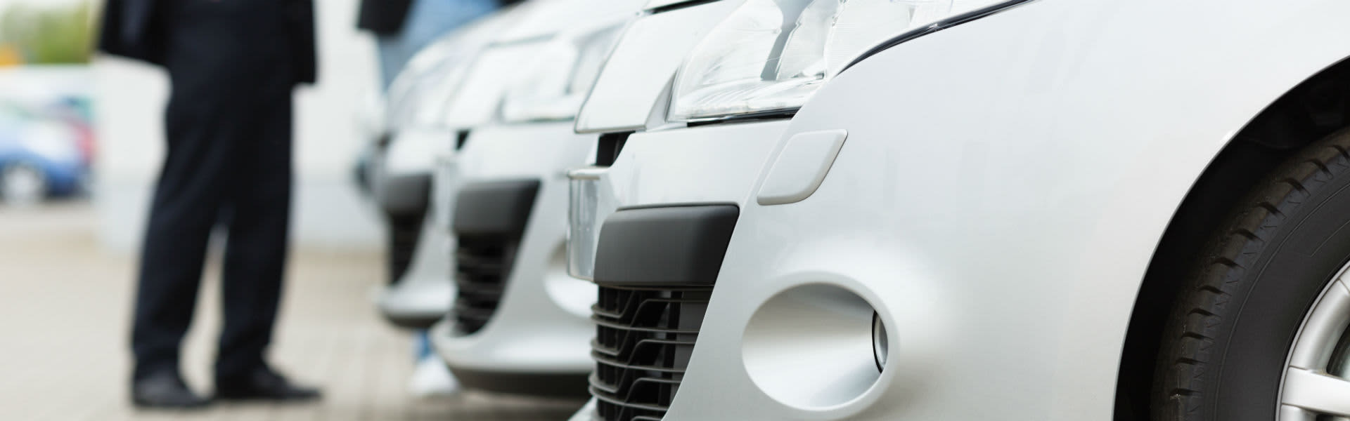 Cars parked at a dealership