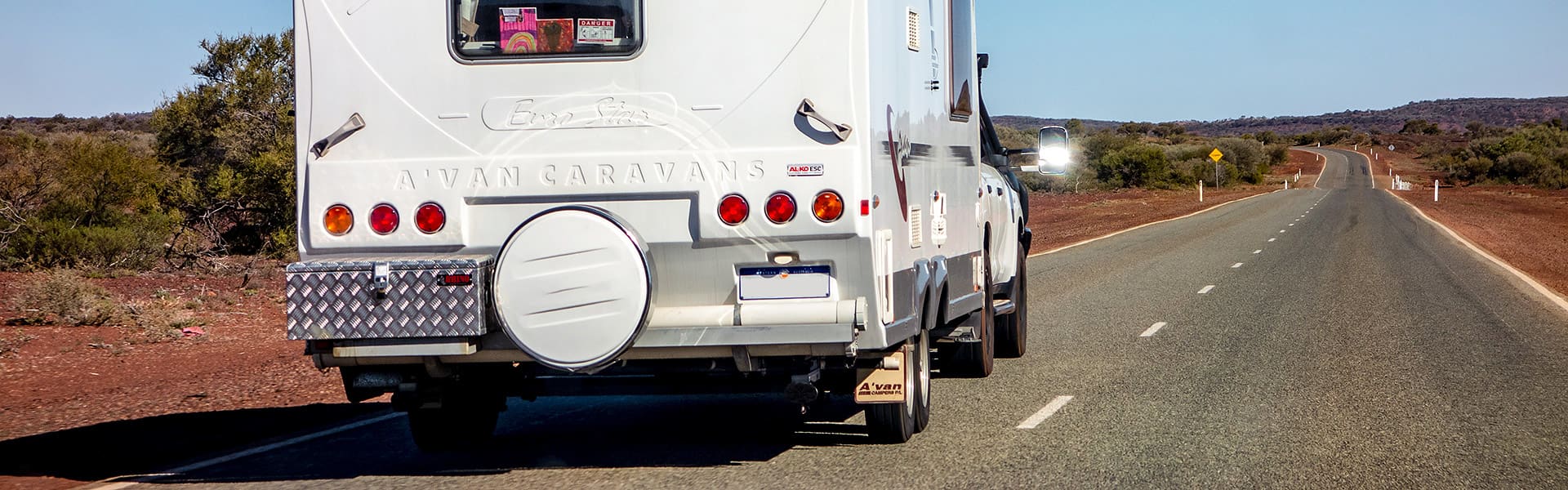 Image of a caravan on road