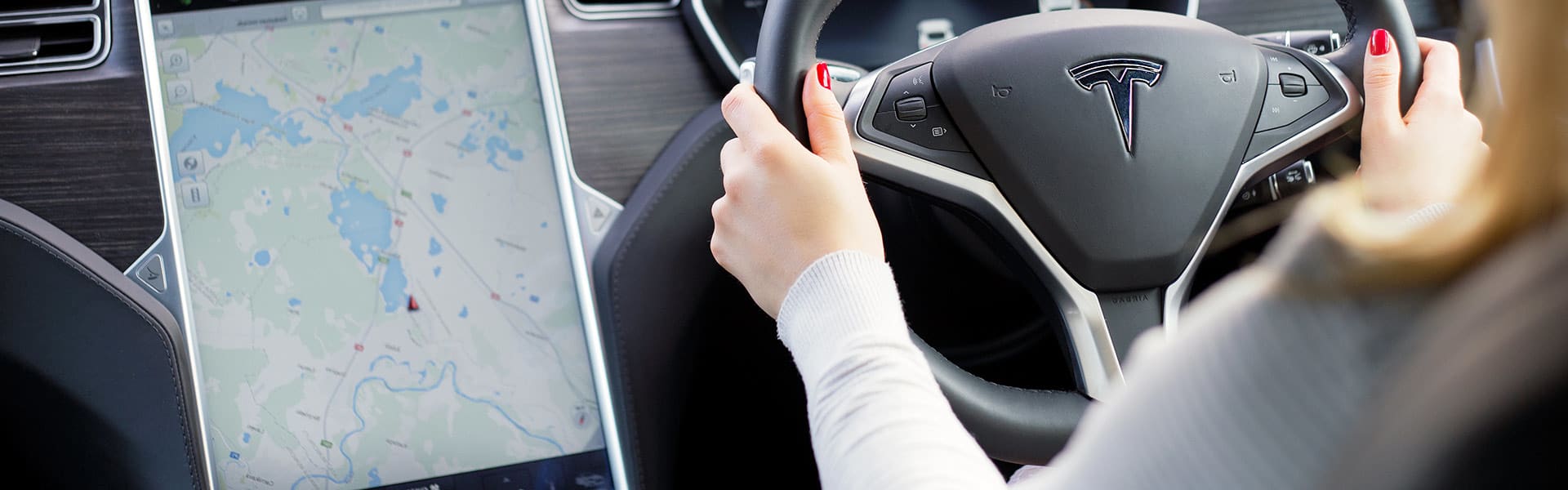 Tesla electric car interior