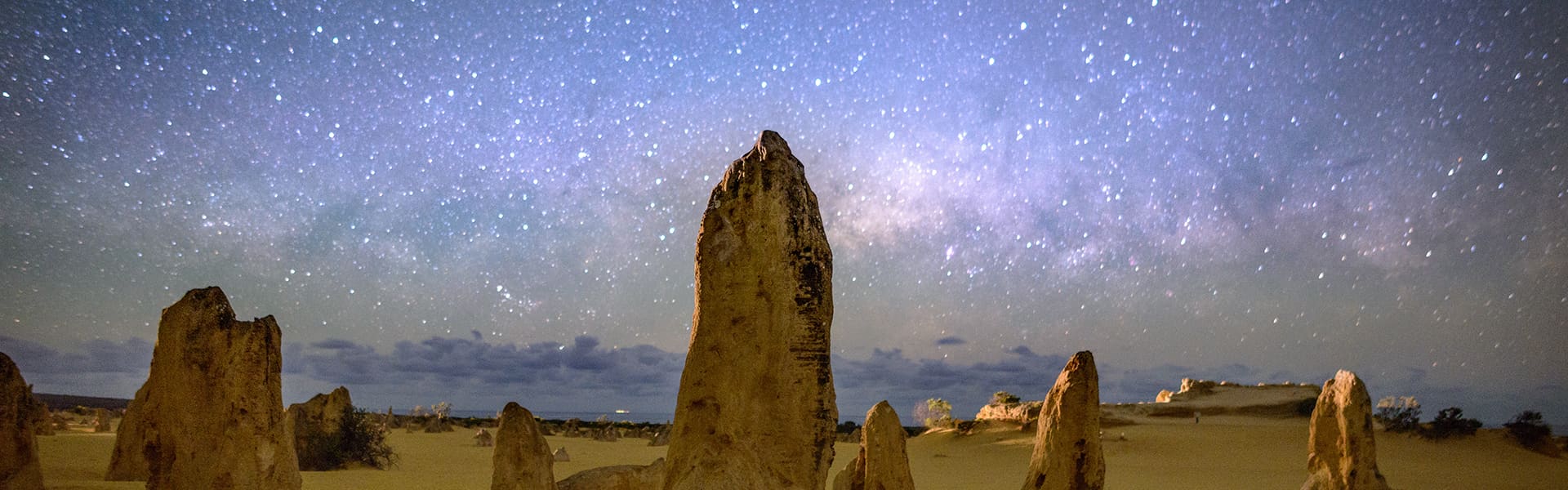 Image of the Pinnacles at night