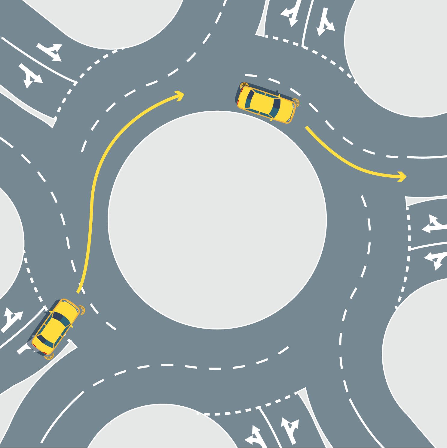 Roundabout with one car