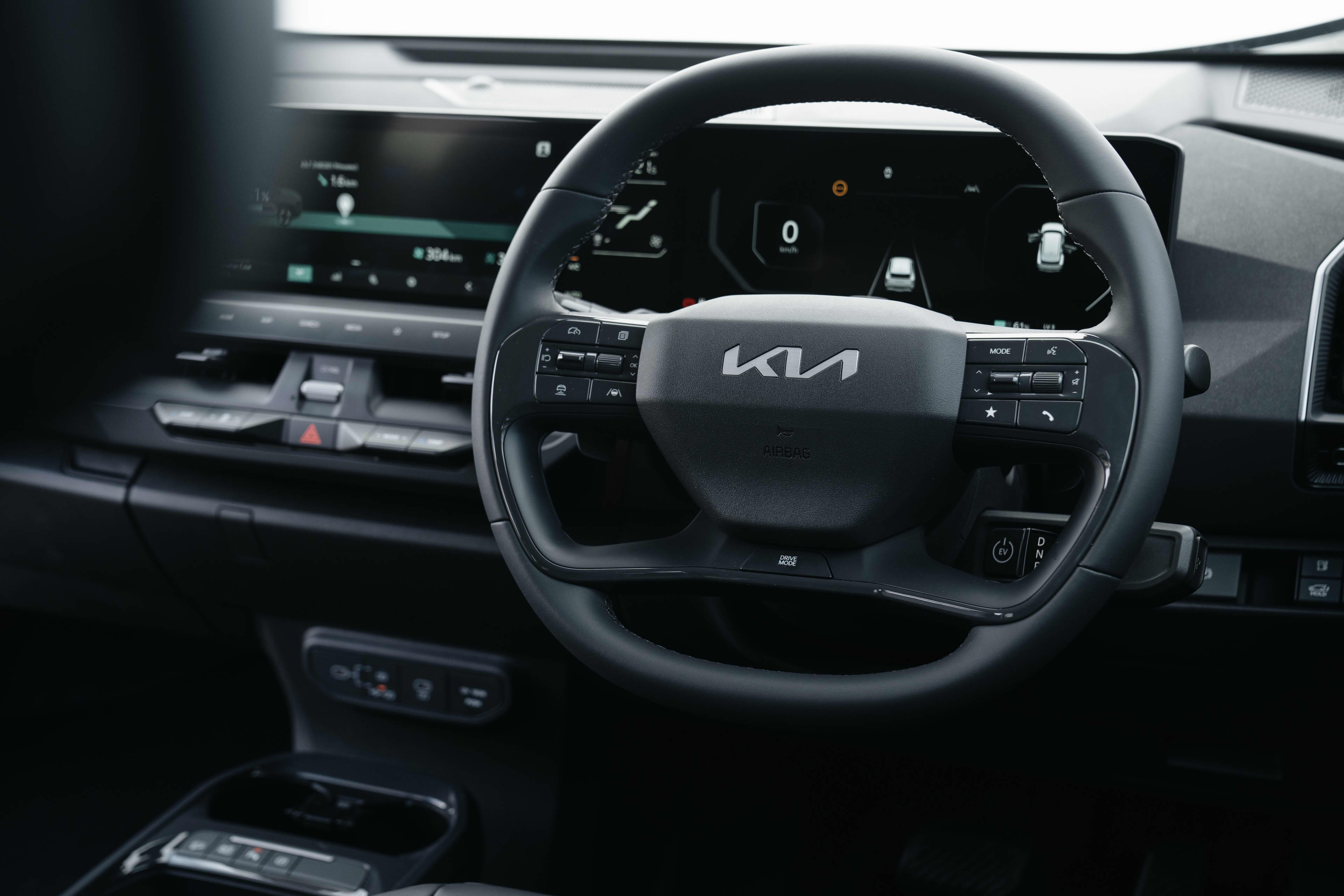 A 2025 Kia EV5 steering wheel