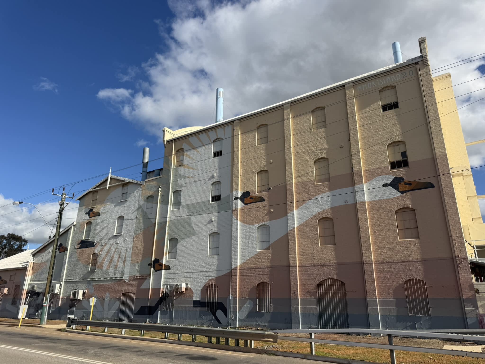 A giant mural painted on a building in Northam