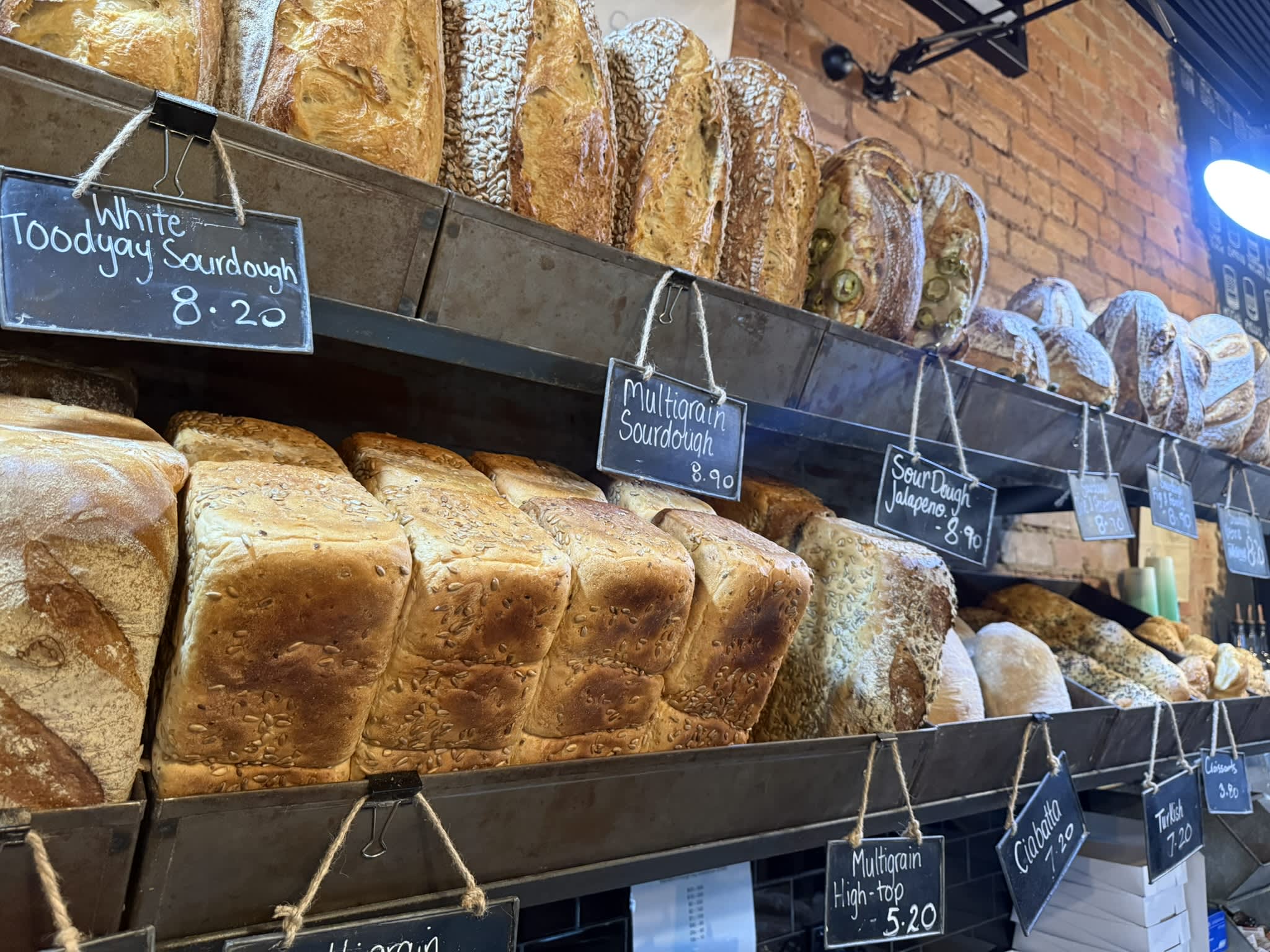 Bread inside Toodyay's bakery