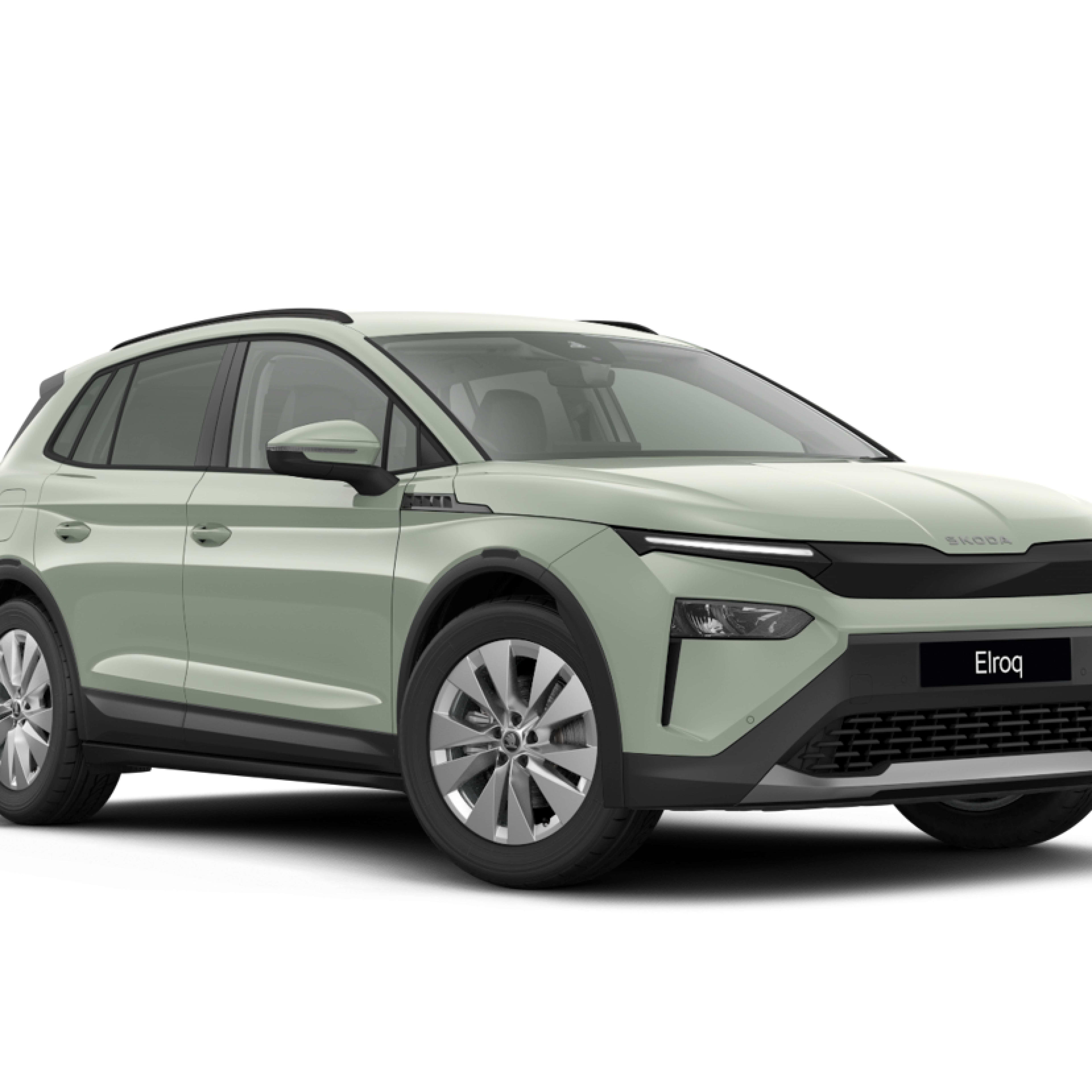 Skoda EV on a white background