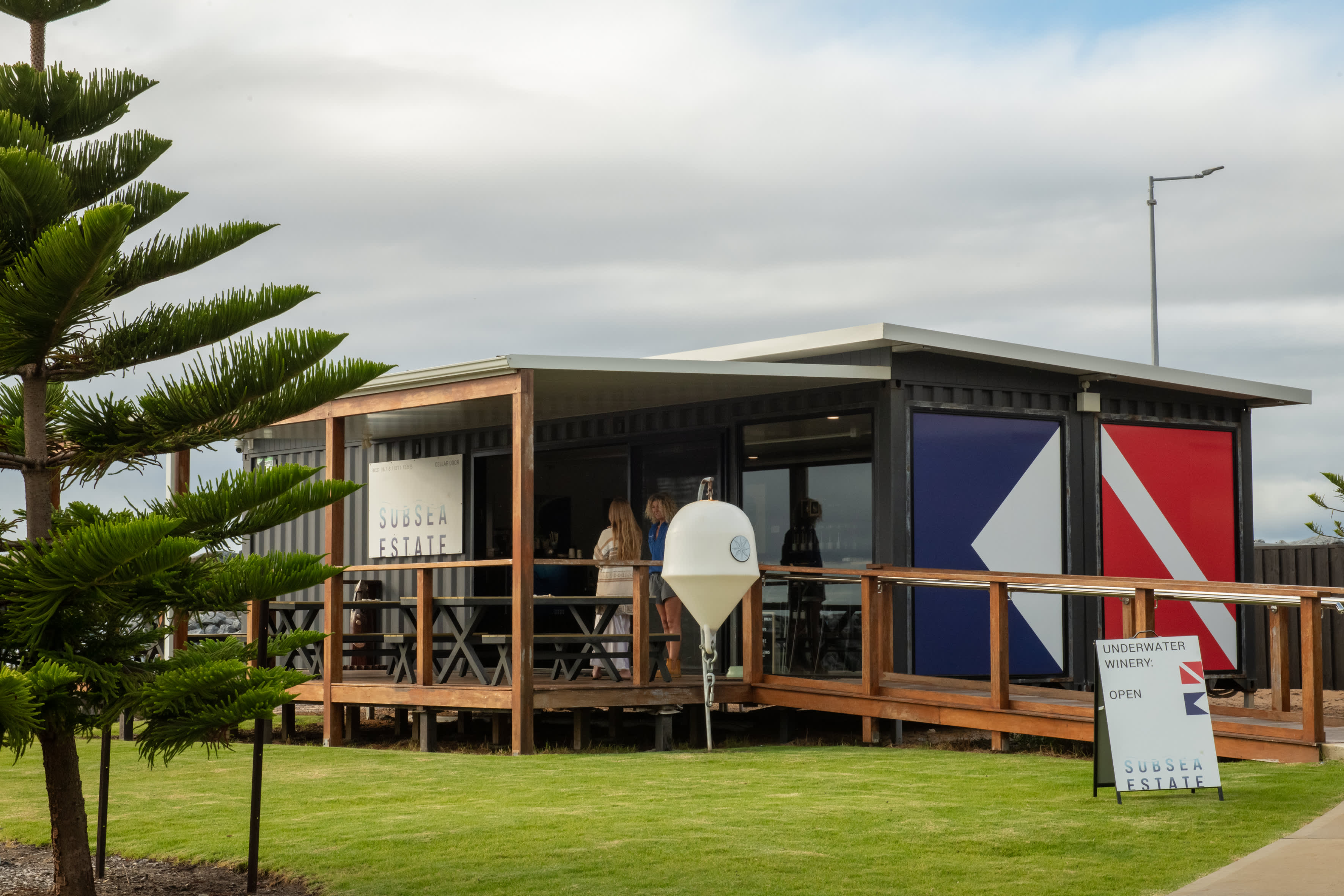 The exterior of the Subsea Estate cellar door