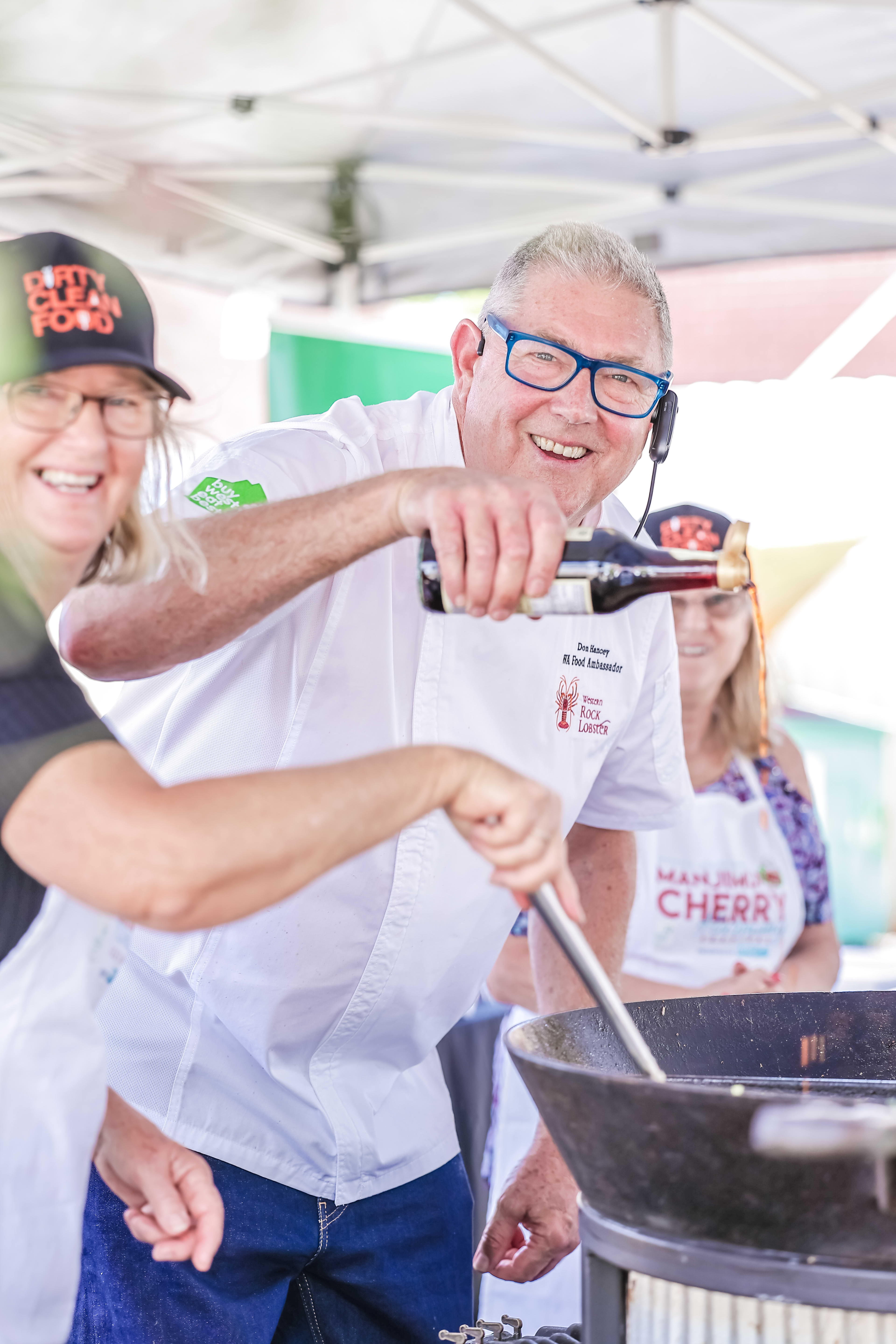 Chef Don Hancey cooking at Cherry Festival